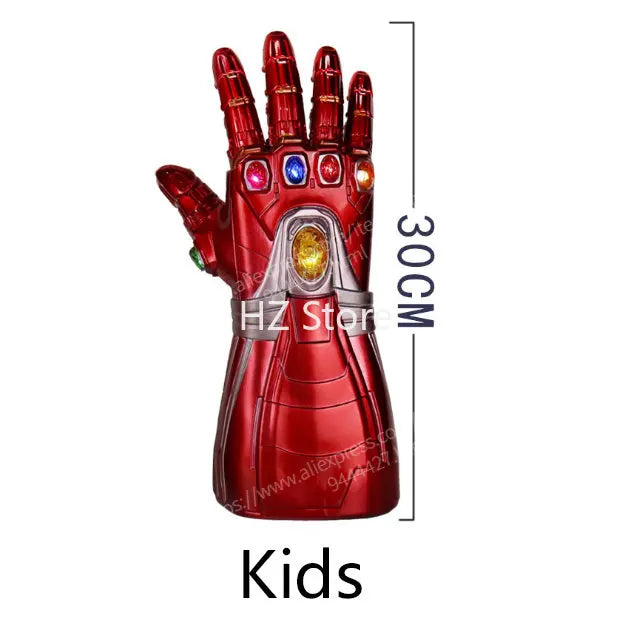 Marvel Iron Man Glove with Removable/Non-Removable Gem Stones, Ironman Fist Cos, Infinity Gauntlet, Replica for Adults Kids Gift