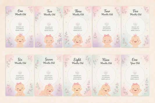 Baby Milestone Cards - Editable Canva Template