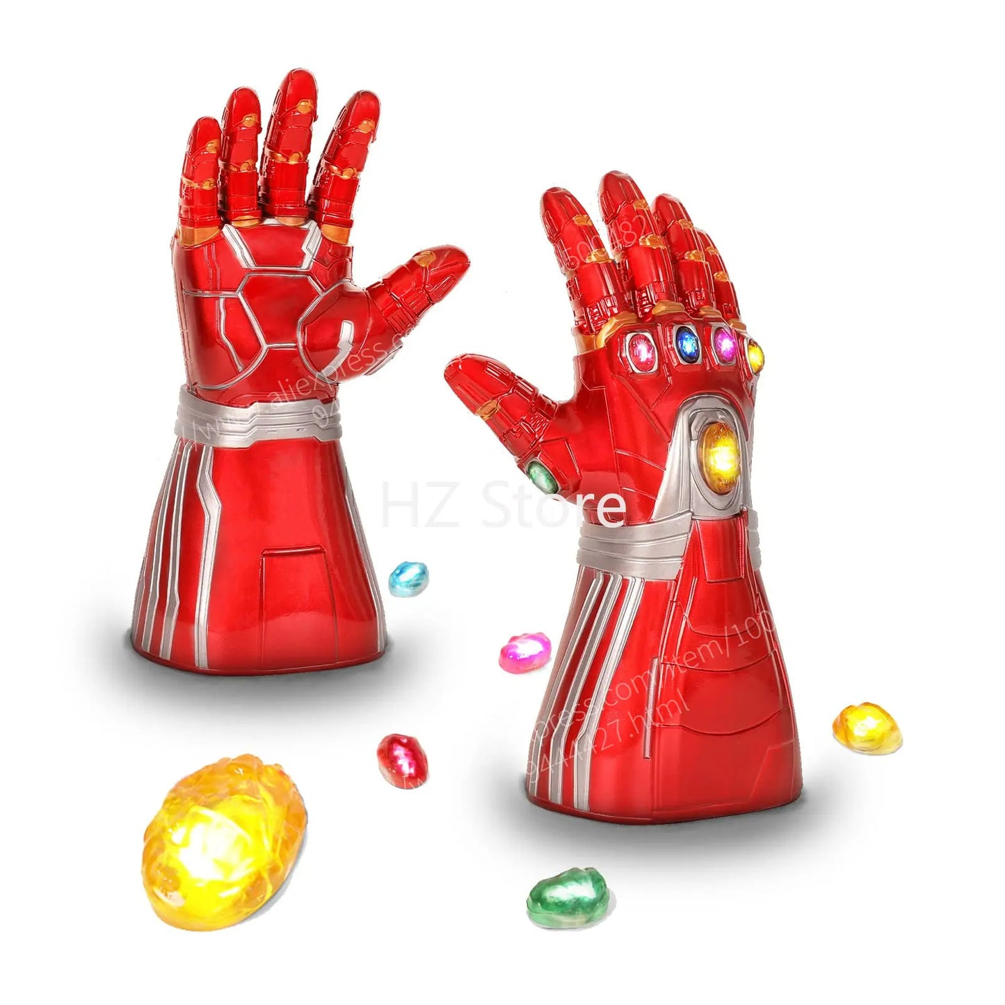Marvel Iron Man Glove with Removable/Non-Removable Gem Stones, Ironman Fist Cos, Infinity Gauntlet, Replica for Adults Kids Gift