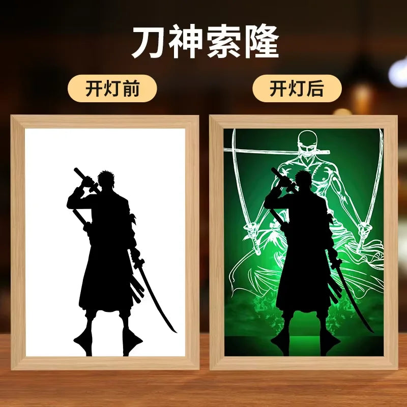 Plug in One Piece Zoro Anime Figure Lamp Kamado Nezuko night light Dimmable Night Light cool Gift Boy Birthday gifts