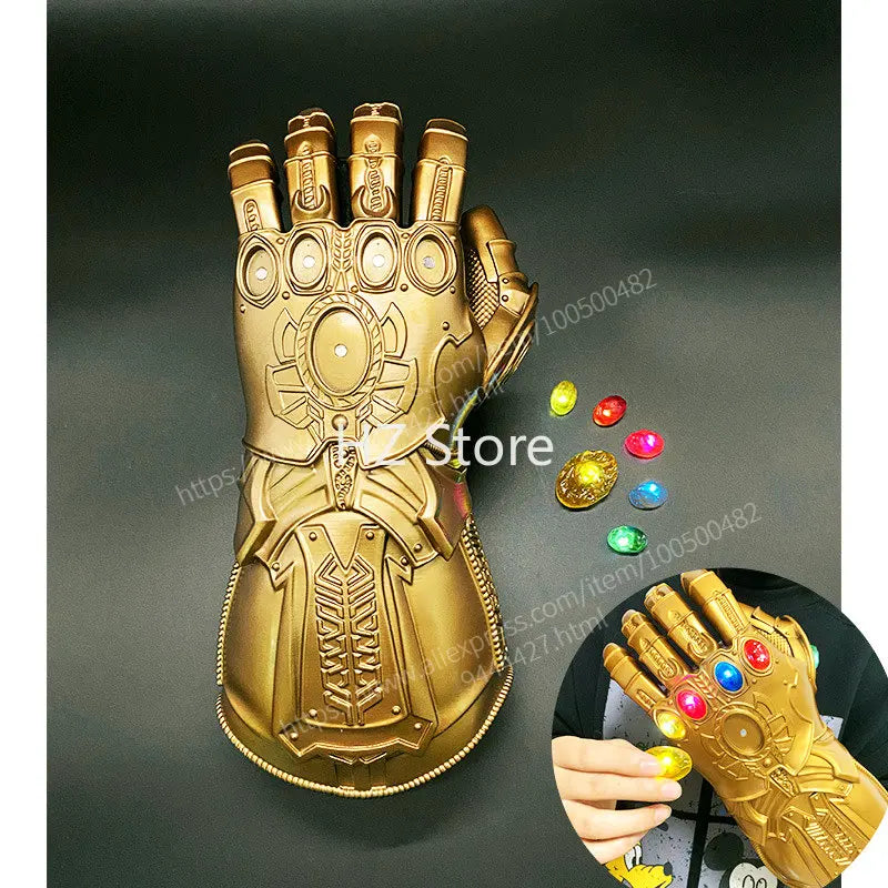 Marvel Iron Man Glove with Removable/Non-Removable Gem Stones, Ironman Fist Cos, Infinity Gauntlet, Replica for Adults Kids Gift