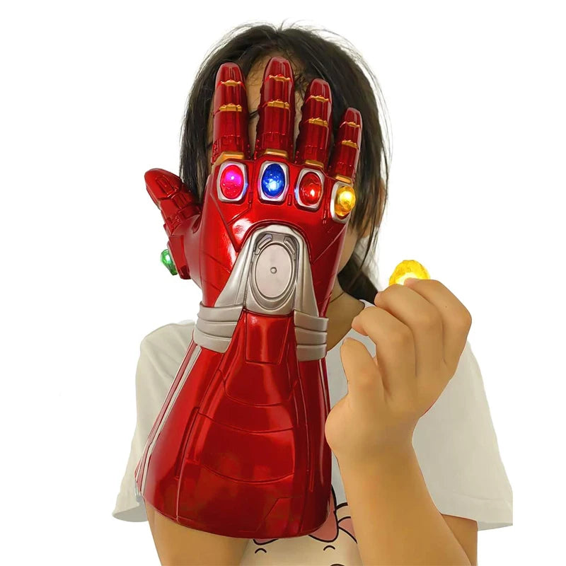 Marvel Iron Man Glove with Removable/Non-Removable Gem Stones, Ironman Fist Cos, Infinity Gauntlet, Replica for Adults Kids Gift