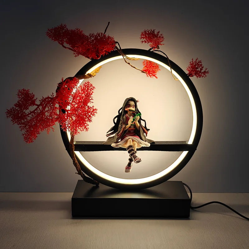Plug in One Piece Zoro Anime Figure Lamp Kamado Nezuko night light Dimmable Night Light cool Gift Boy Birthday gifts