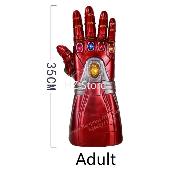 Marvel Iron Man Glove with Removable/Non-Removable Gem Stones, Ironman Fist Cos, Infinity Gauntlet, Replica for Adults Kids Gift