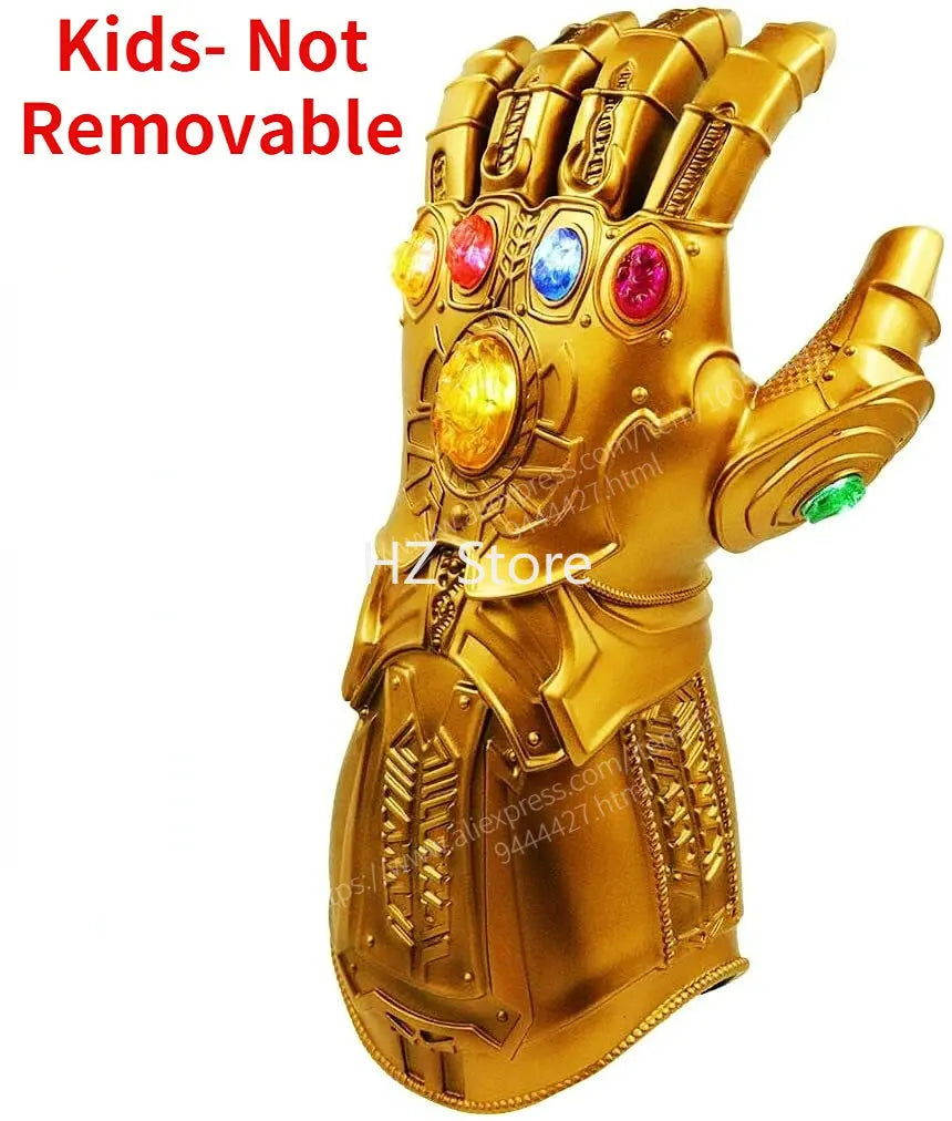 Marvel Iron Man Glove with Removable/Non-Removable Gem Stones, Ironman Fist Cos, Infinity Gauntlet, Replica for Adults Kids Gift